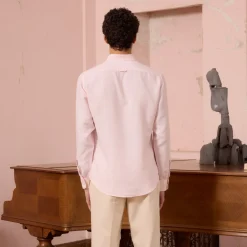 HAST Chemise en lin et coton rose pâle><noscript><img width=