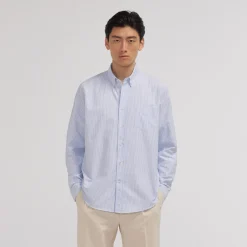 HAST Chemise en oxford à rayures ciel> Les Essentiels | Décontractée