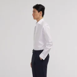 HAST Chemise en oxford double retors blanche à poignets mousquetaires><noscript><img width=