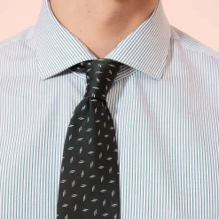 HAST Chemise en popeline à fines rayures vertes> Classique | Chemises Par Couleurs