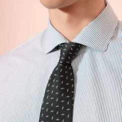 HAST Chemise en popeline à fines rayures vertes><noscript><img width=