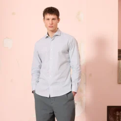 HAST Chemise en popeline à fines rayures vertes><noscript><img width=