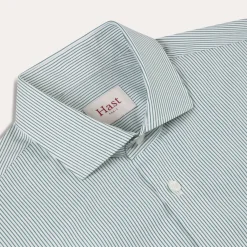HAST Chemise en popeline à fines rayures vertes><noscript><img width=