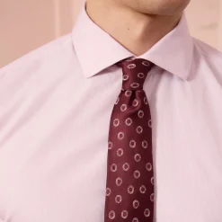 HAST Chemise en popeline à micro-rayures bordeaux> Classique | Chemises Par Couleurs