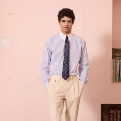 HAST Chemise en popeline à rayures bleues et blanches> Classique | Chemises Bleues