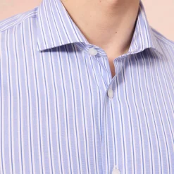 HAST Chemise en popeline à rayures bleues><noscript><img width=