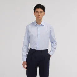 HAST Chemise en popeline double retors ciel> Classique | Chemises Bleues