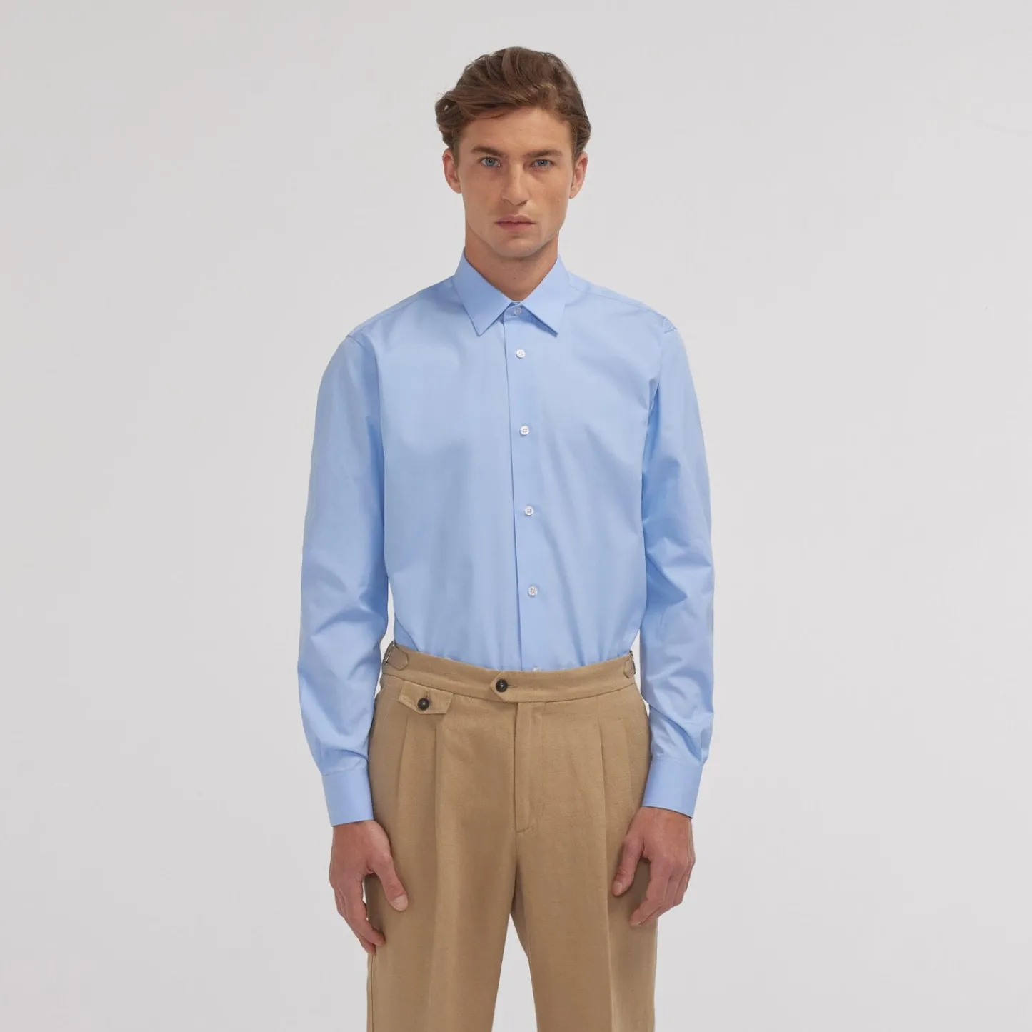 HAST Chemise en popeline double retors e> Classique | Chemises Bleues