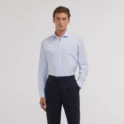 HAST Chemise en popeline double retors> Classique | Chemises Bleues