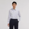 HAST Chemise en popeline double retors à rayures bleu ciel et blanches> Les Essentiels | Classique
