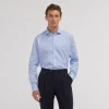HAST Chemise en popeline double retors à rayures bleues> Classique | Chemises Bleues
