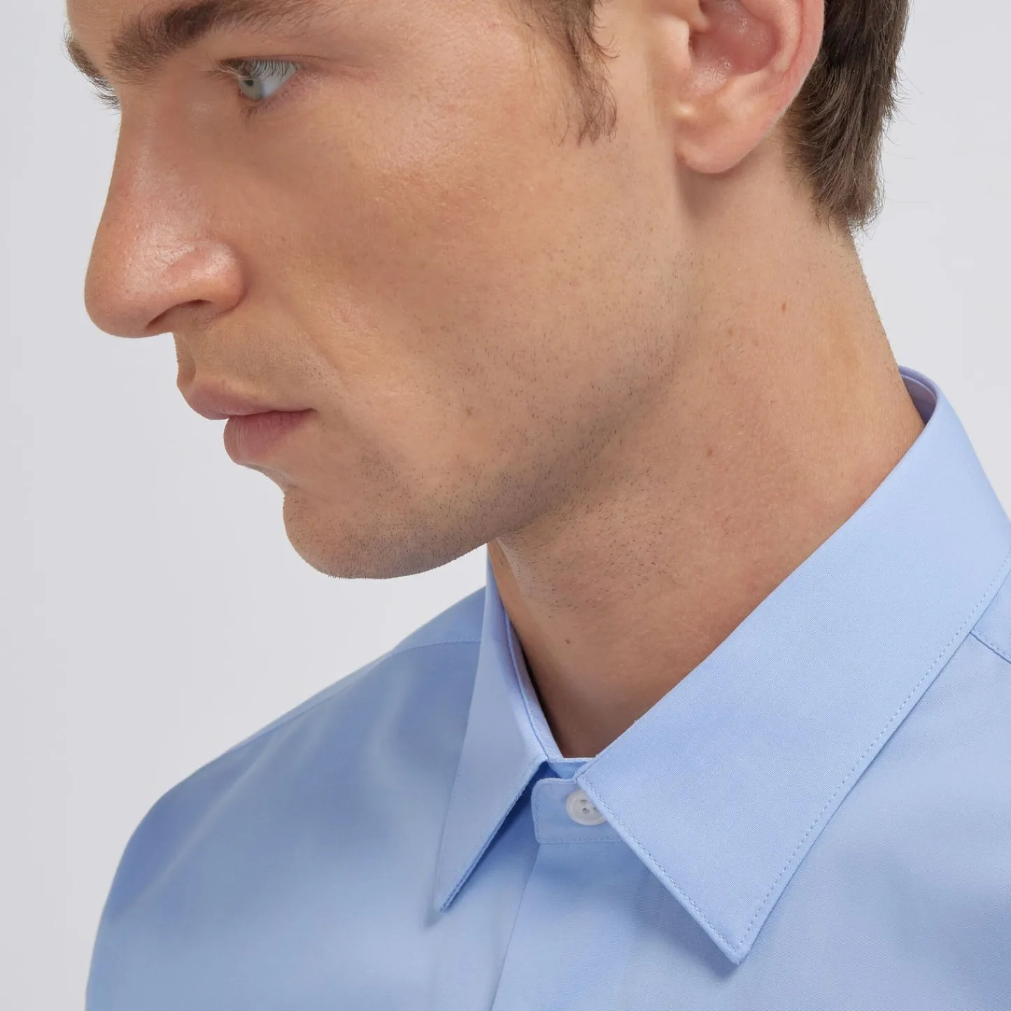 HAST Chemise en popeline double retors e> Classique | Chemises Bleues