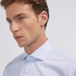 HAST Chemise en popeline double retors> Classique | Chemises Bleues