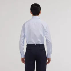 HAST Chemise en popeline double retors bleu ciel><noscript><img width=