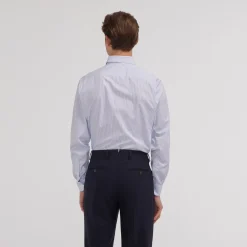 HAST Chemise en popeline double retors à fines rayures es><noscript><img width=