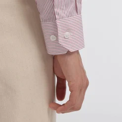 HAST Chemise en popeline double retors à fines rayures s><noscript><img width=