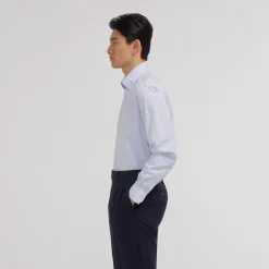 HAST Chemise en popeline double retors bleu ciel><noscript><img width=
