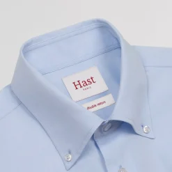 HAST Chemise en popeline double retors bleu ciel><noscript><img width=