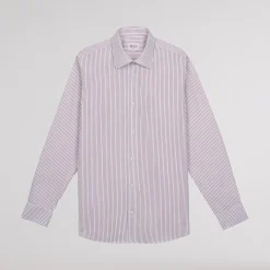 HAST Chemise en popeline double retors à rayures blanches et rouges><noscript><img width=