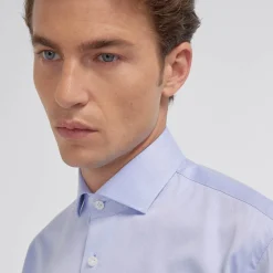 HAST Chemise en twill double retors e> Classique | Chemises Bleues
