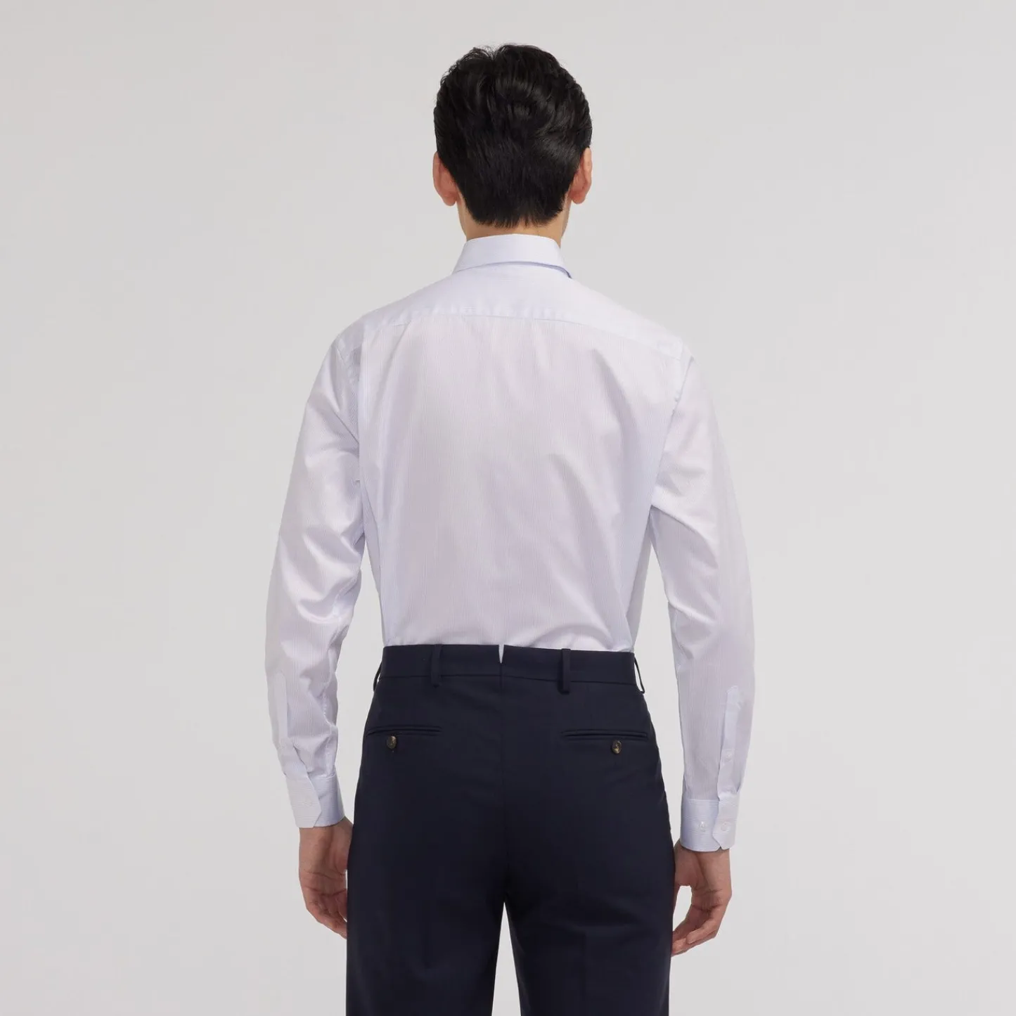 HAST Chemise en twill double retors à fines rayures es> Classique | Chemises Bleues