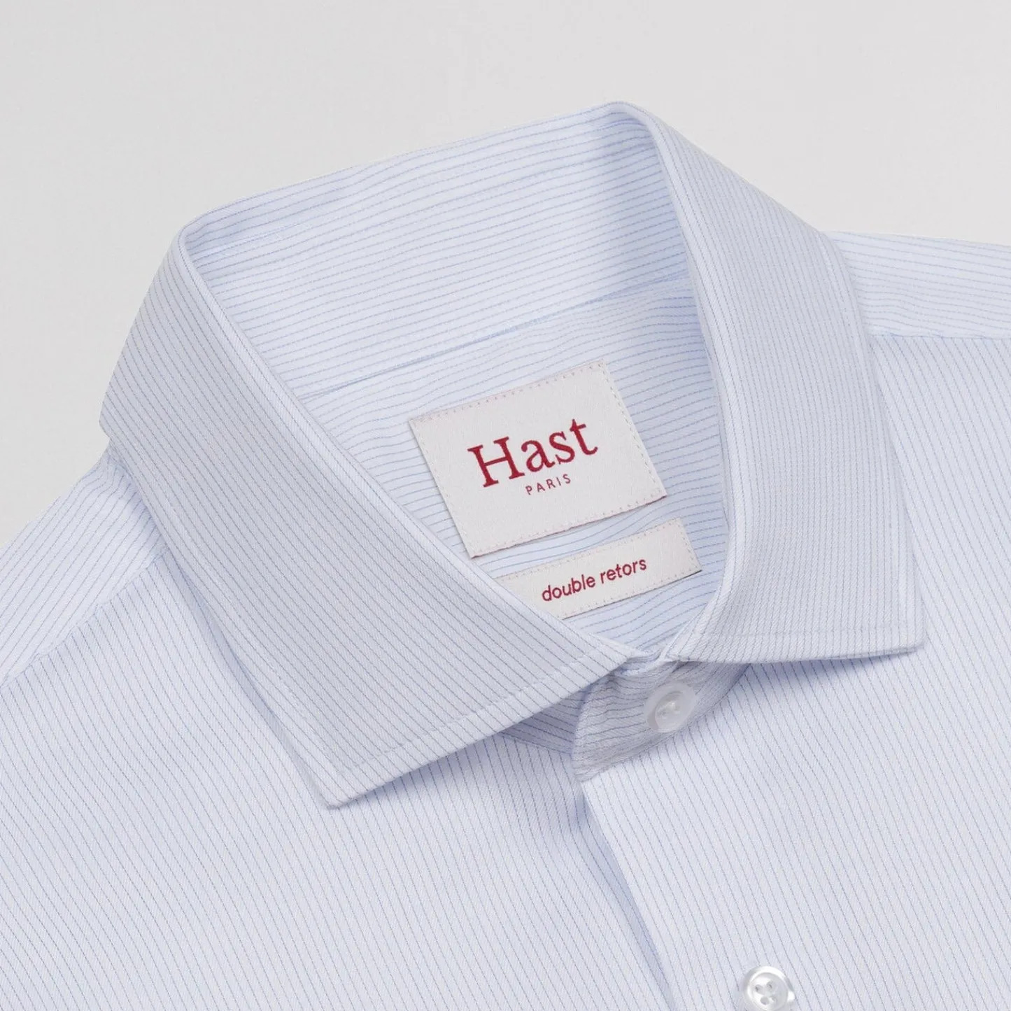 HAST Chemise en twill double retors à fines rayures es> Classique | Chemises Bleues