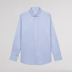 HAST Chemise en twill double retors à rayures bleues><noscript><img width=