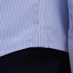 HAST Chemise premium cintrée en popeline double retors à rayures bleues et blanches><noscript><img width=