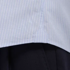 HAST Chemise premium cintrée en popeline double retors bleue à rayures blanches><noscript><img width=