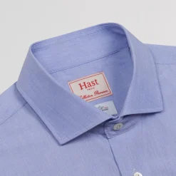 HAST Chemise premium en fil à fil double retors bleue><noscript><img width=
