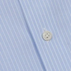 HAST Chemise premium en popeline double retors bleue à rayures blanches><noscript><img width=