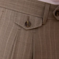 HAST Pantalon à double plis en laine froide gris à rayures> Pantalons