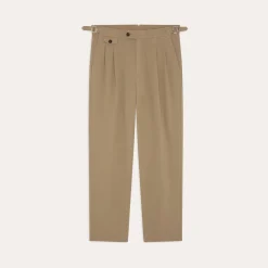 HAST Pantalon à double plis en coton et lin><noscript><img width=