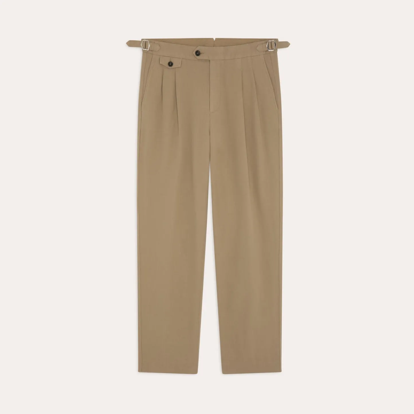 HAST Pantalon à double plis en coton et lin> Pantalons