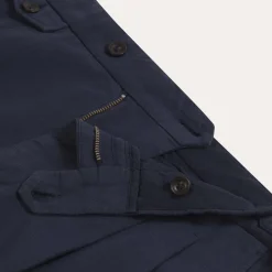 HAST Pantalon à double plis en coton et lin marine><noscript><img width=