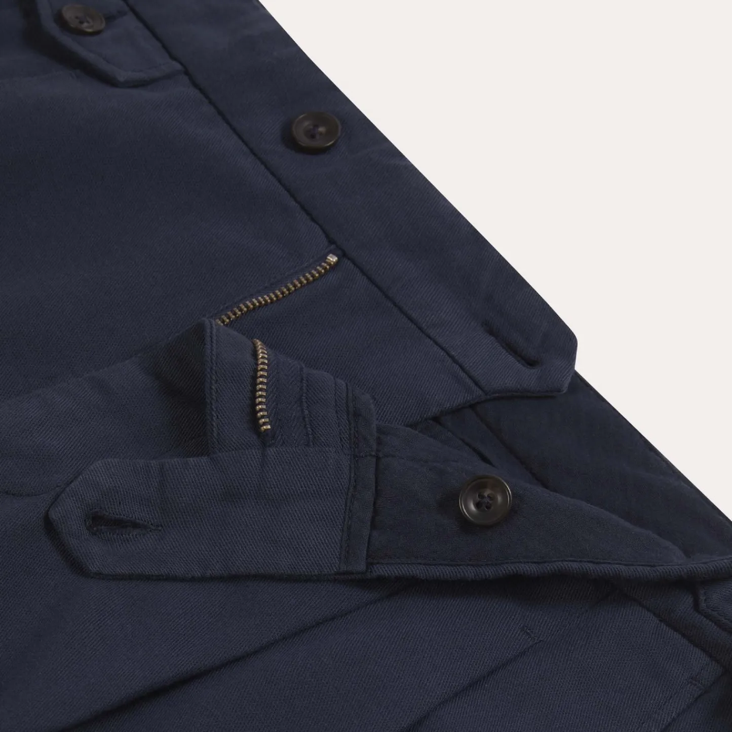 HAST Pantalon à double plis en coton et lin marine> Pantalons