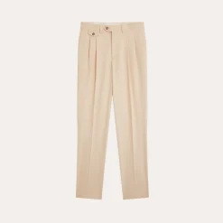 HAST Pantalon à double plis en coton écru><noscript><img width=