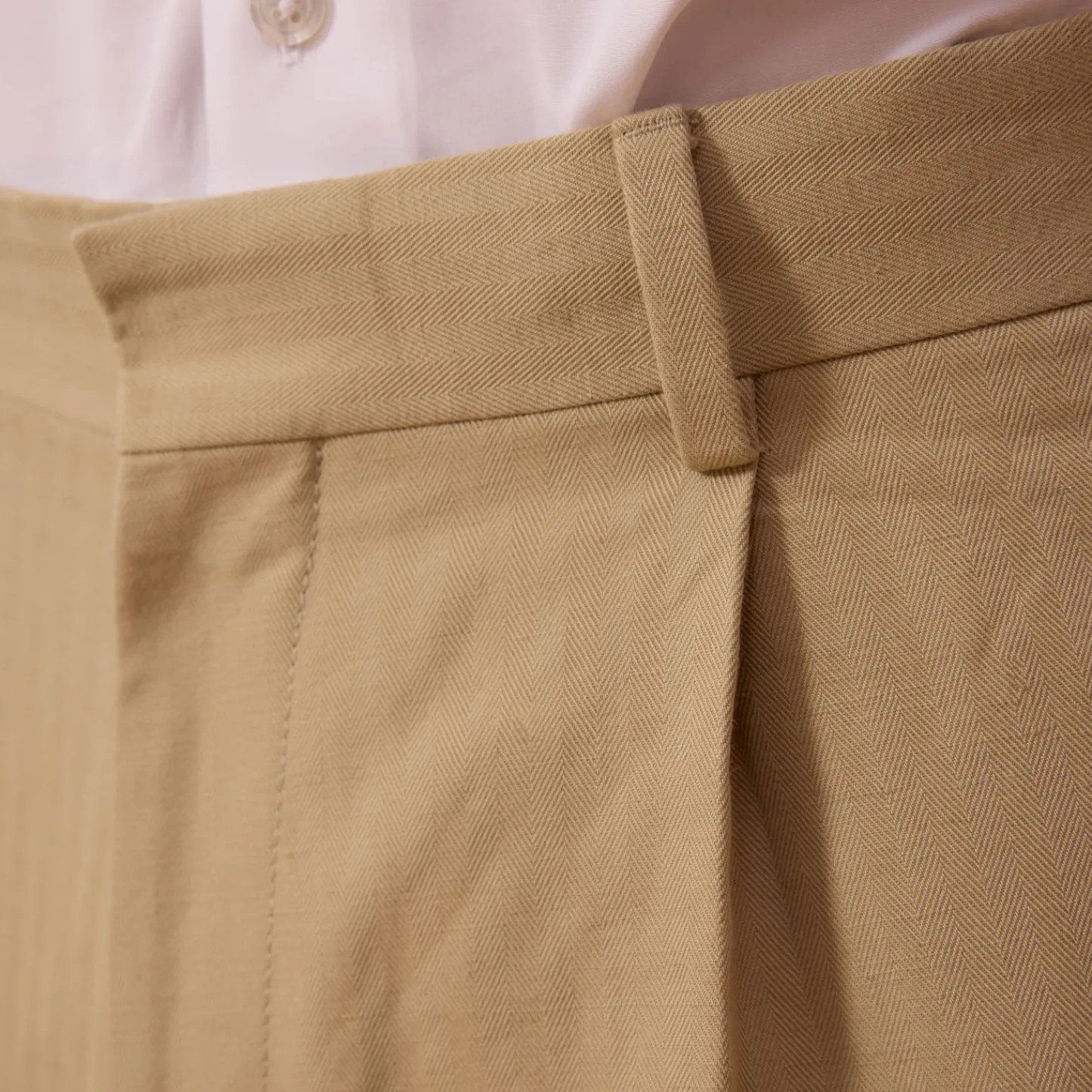HAST Pantalon à pince en coton et lin beige> Pantalons