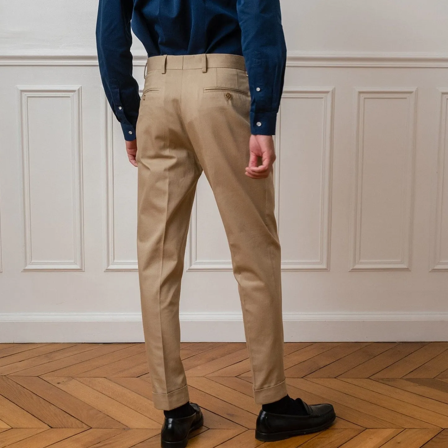 HAST Pantalon à pince en coton beige> Pantalons