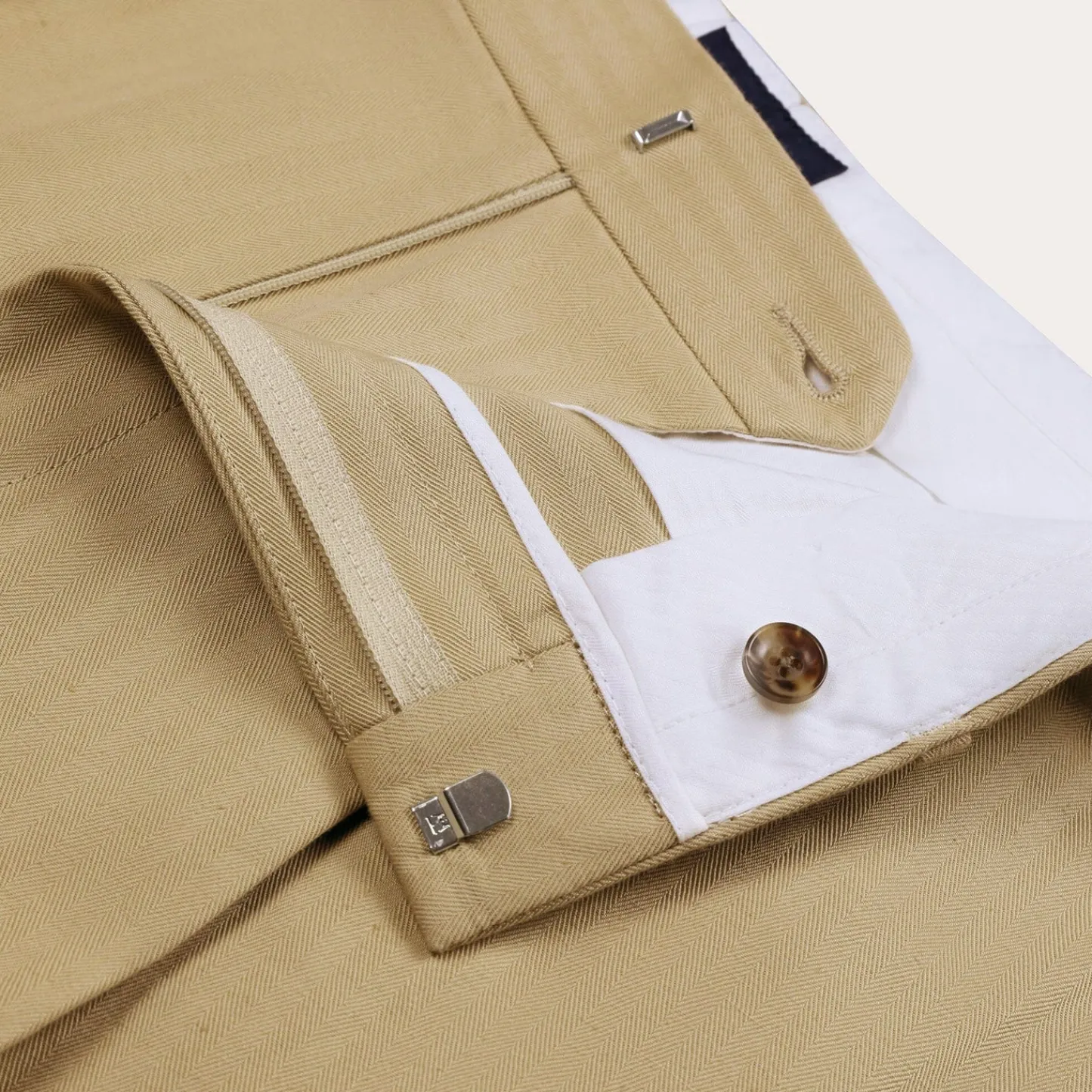 HAST Pantalon à pince en coton et lin beige> Pantalons