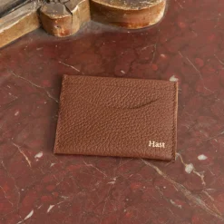 HAST Porte-cartes marron en cuir grainé><noscript><img width=