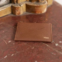 HAST Porte-cartes marron en cuir grainé><noscript><img width=