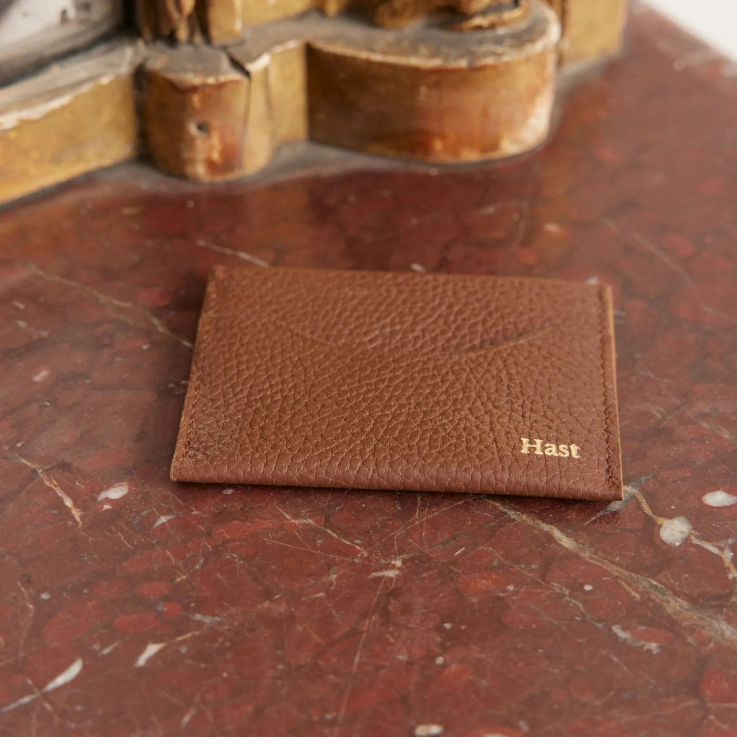 HAST Porte-cartes marron en cuir grainé> Porte-Cartes