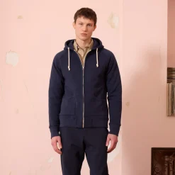 HAST Sweat à capuche zippé marine> Maille