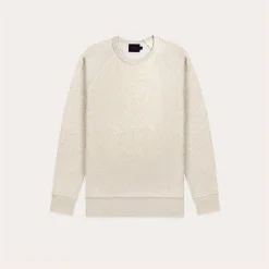 HAST Sweatshirt en coton biologique et lin écru chiné><noscript><img width=