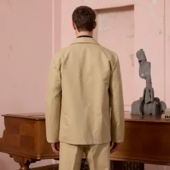 HAST Veste de travail croisée en coton et lin><noscript><img width=