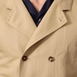 HAST Veste de travail croisée en coton et lin><noscript><img width=
