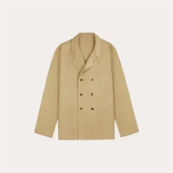 HAST Veste de travail croisée en coton et lin><noscript><img width=