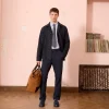 HAST Veste de travail en coton et lin marine> Vestes De Travail